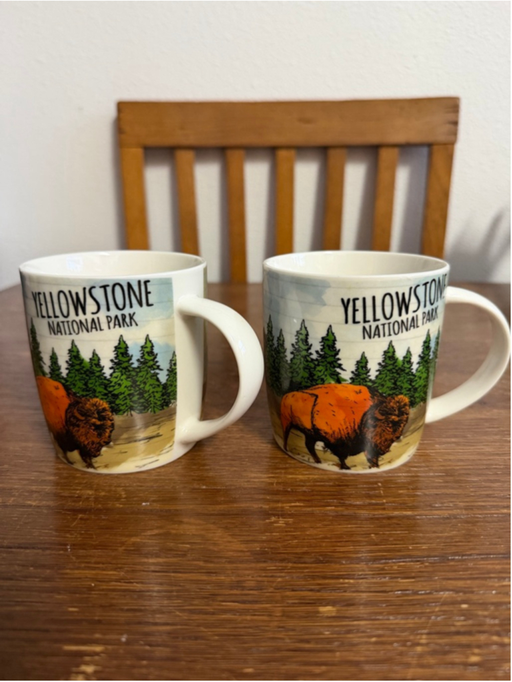 Yellowstone National Park Mug Set Xanterra Parks & Resorts Bison Elk Old Faithfu